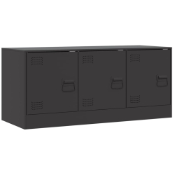 Szafka pod telewizor, czarna, 99x39x44 cm, stalowa