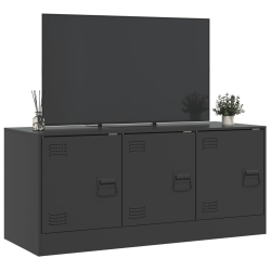 Szafka pod telewizor, czarna, 99x39x44 cm, stalowa
