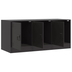 Szafka pod telewizor, czarna, 99x39x44 cm, stalowa