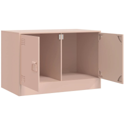 Szafki pod telewizor, 2 szt., różowe, 67x39x44 cm, stalowe