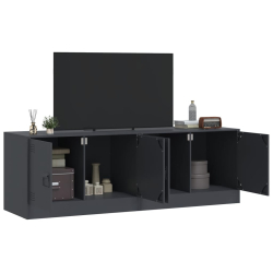 Szafki pod telewizor, 2 szt., antracytowe, 67x39x44 cm, stalowe