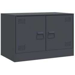 Szafki pod telewizor, 2 szt., antracytowe, 67x39x44 cm, stalowe