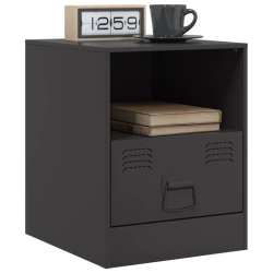 Szafki nocne, 2 szt., czarne, 34,5x39x44 cm, stal