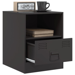 Szafki nocne, 2 szt., czarne, 34,5x39x44 cm, stal