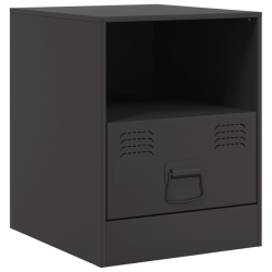 Szafki nocne, 2 szt., czarne, 34,5x39x44 cm, stal