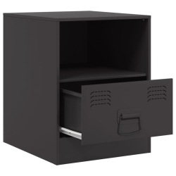 Szafki nocne, 2 szt., czarne, 34,5x39x44 cm, stal