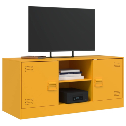 Szafka pod telewizor, musztardowa, 99x39x44 cm, stalowa