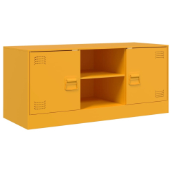 Szafka pod telewizor, musztardowa, 99x39x44 cm, stalowa