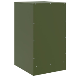 Szafki nocne, 2 szt., oliwkowa zieleń, 34,5x39x62 cm, stal