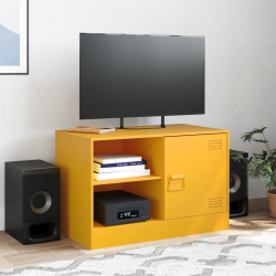Szafka pod telewizor, musztardowa, 67x39x44 cm, stalowa