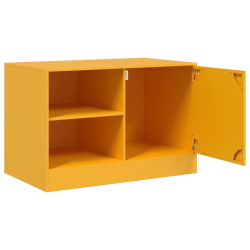 Szafka pod telewizor, musztardowa, 67x39x44 cm, stalowa