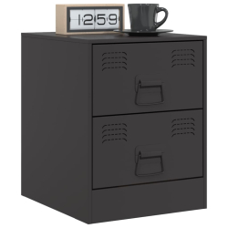 Szafki nocne, 2 szt., czarne, 34,5x39x44 cm, stal