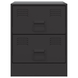 Szafki nocne, 2 szt., czarne, 34,5x39x44 cm, stal