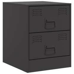 Szafki nocne, 2 szt., czarne, 34,5x39x44 cm, stal