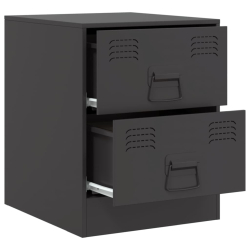Szafki nocne, 2 szt., czarne, 34,5x39x44 cm, stal