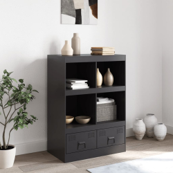 Szafka, czarna, 67x39x95 cm, stal