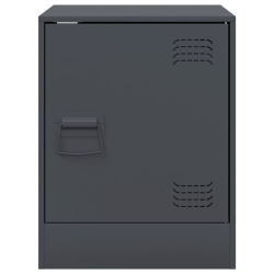 Szafki nocne, 2 szt., antracytowe, 34,5x39x44 cm, stal