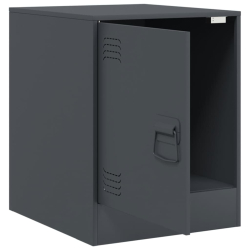 Szafki nocne, 2 szt., antracytowe, 34,5x39x44 cm, stal