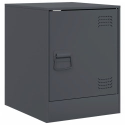 Szafki nocne, 2 szt., antracytowe, 34,5x39x44 cm, stal