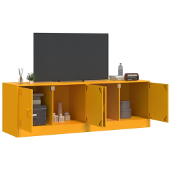 Szafki pod telewizor, 2 szt., musztardowe, 67x39x44 cm, stalowe
