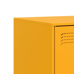 Szafki pod telewizor, 2 szt., musztardowe, 67x39x44 cm, stalowe