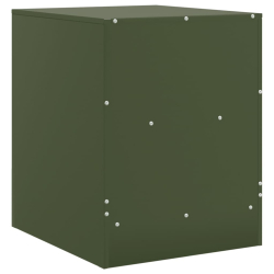 Szafki nocne, 2 szt., oliwkowa zieleń, 34,5x39x44 cm, stal
