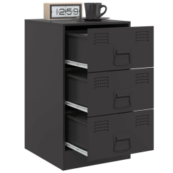 Szafki nocne, 2 szt., czarne, 34,5x39x62 cm, stal