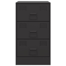 Szafki nocne, 2 szt., czarne, 34,5x39x62 cm, stal