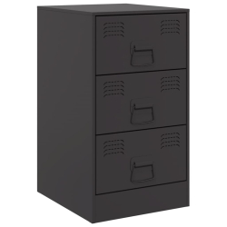 Szafki nocne, 2 szt., czarne, 34,5x39x62 cm, stal
