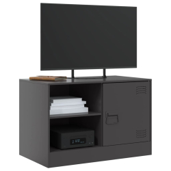 Szafki pod telewizor, 2 szt., czarne, 67x39x44 cm, stalowe