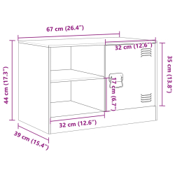 Szafki pod telewizor, 2 szt., czarne, 67x39x44 cm, stalowe