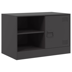 Szafki pod telewizor, 2 szt., czarne, 67x39x44 cm, stalowe