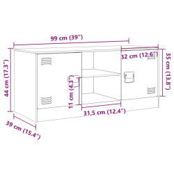 Szafka pod telewizor, biała, 99x39x44 cm, stalowa