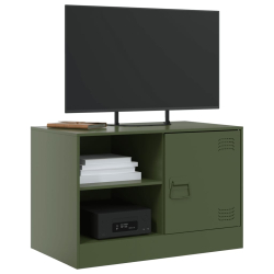 Szafka pod telewizor, oliwkowa, 67x39x44 cm, stalowa