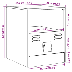 Szafka nocna, antracytowa, 34,5x39x44 cm, stal