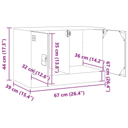 Szafka pod telewizor, czarna, 67x39x44 cm, stalowa