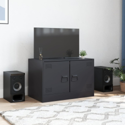 Szafka pod telewizor, czarna, 67x39x44 cm, stalowa