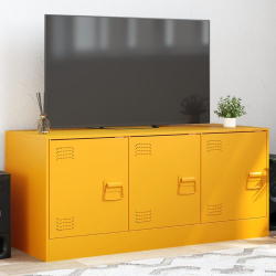 Szafka pod telewizor, musztardowa, 99x39x44 cm, stalowa