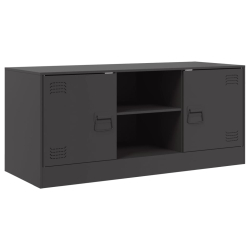 Szafka pod telewizor, czarna, 99x39x44 cm, stalowa