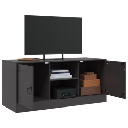 Szafka pod telewizor, czarna, 99x39x44 cm, stalowa