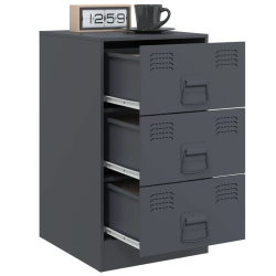 Szafki nocne, 2 szt., antracytowe, 34,5x39x62 cm, stal