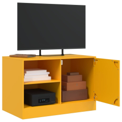 Szafki pod telewizor, 2 szt., musztardowe, 67x39x44 cm, stalowe