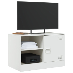 Szafki pod telewizor, 2 szt., białe, 67x39x44 cm, stalowe