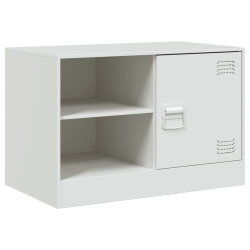 Szafki pod telewizor, 2 szt., białe, 67x39x44 cm, stalowe