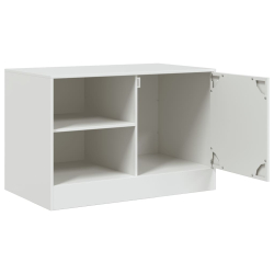 Szafki pod telewizor, 2 szt., białe, 67x39x44 cm, stalowe