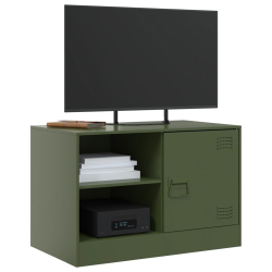 Szafki pod telewizor, 2 szt., oliwkowe, 67x39x44 cm, stalowe