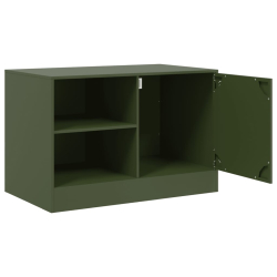 Szafki pod telewizor, 2 szt., oliwkowe, 67x39x44 cm, stalowe