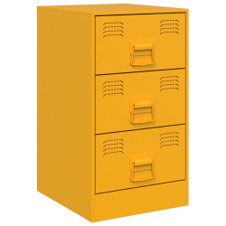 Szafki nocne, 2 szt., musztardowe, 34,5x39x62 cm, stal