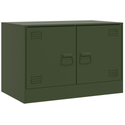 Szafka pod telewizor, oliwkowa, 67x39x44 cm, stalowa