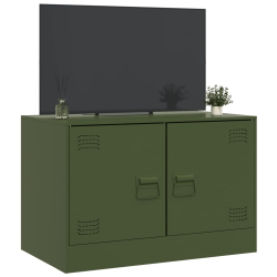 Szafka pod telewizor, oliwkowa, 67x39x44 cm, stalowa